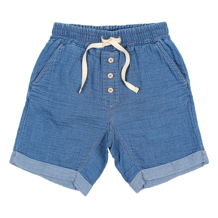 Cotton Muslin Shorts Denim blue Búho Fashion Children