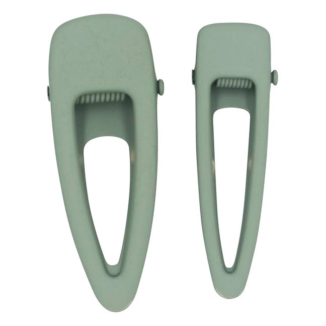 Lot de 2 Barettes Matte Clip | Vert