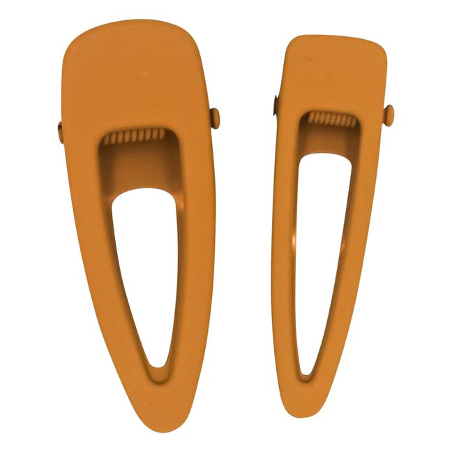 Set di 2 Fermagli Matte Clip | Ocra