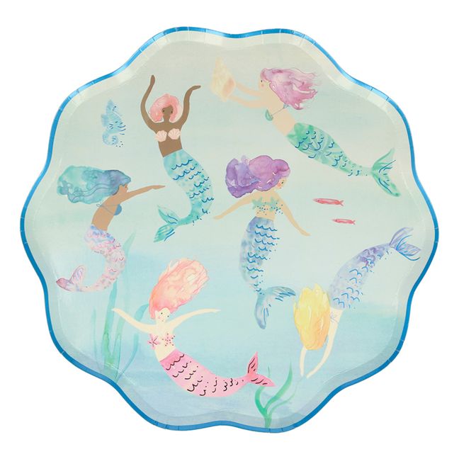 Assiettes en carton Sirènes - Set de 8