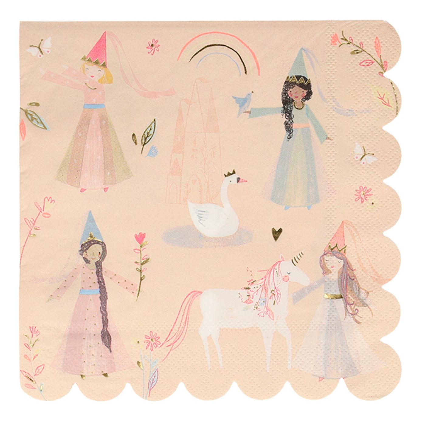 Meri Meri - Serviettes en papier Princesse - Set de 16 - Multicolore