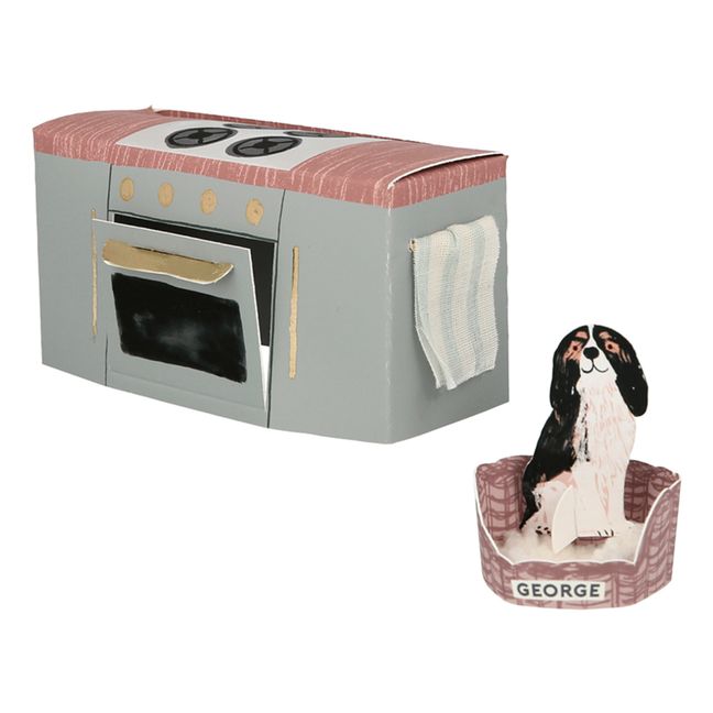 Mini casa delle bambole di cartone