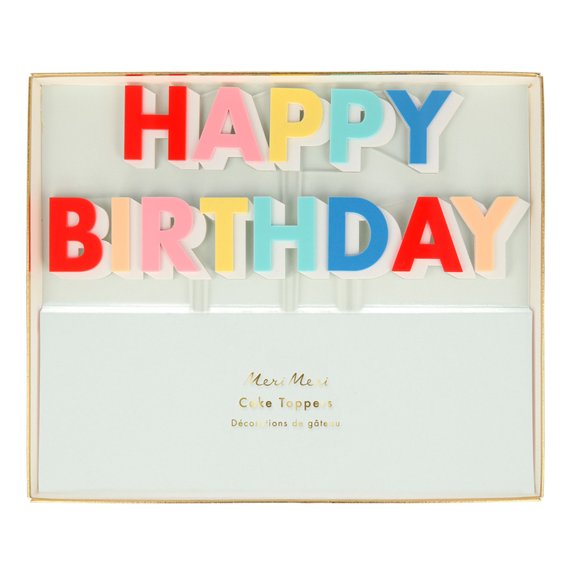 Meri Meri - Décorations de gâteau d'anniversaire Happy Birthday - Multicolore
