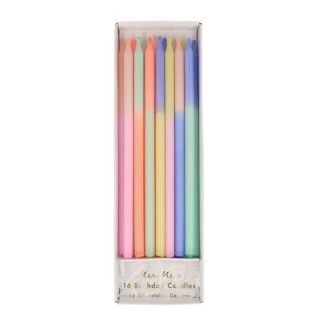 Multicolour Birthday Candles - Set of 16
