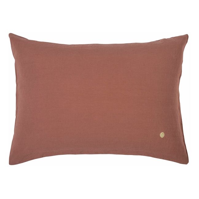 Hemp Mona Pillow Cover Rhubarb colour