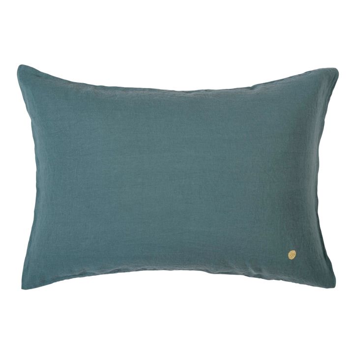 Hemp Mona Pillow Cover | Grey blue- Product image n°0