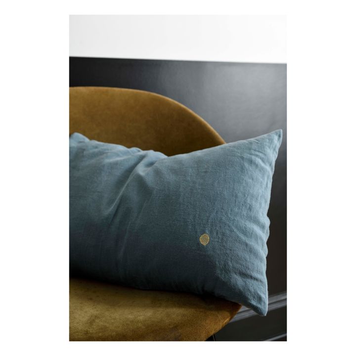 Hemp Mona Pillow Cover | Grey blue- Product image n°1