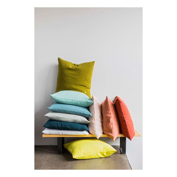 Hemp Mona Pillow Cover | Grey blue- Product image n°4