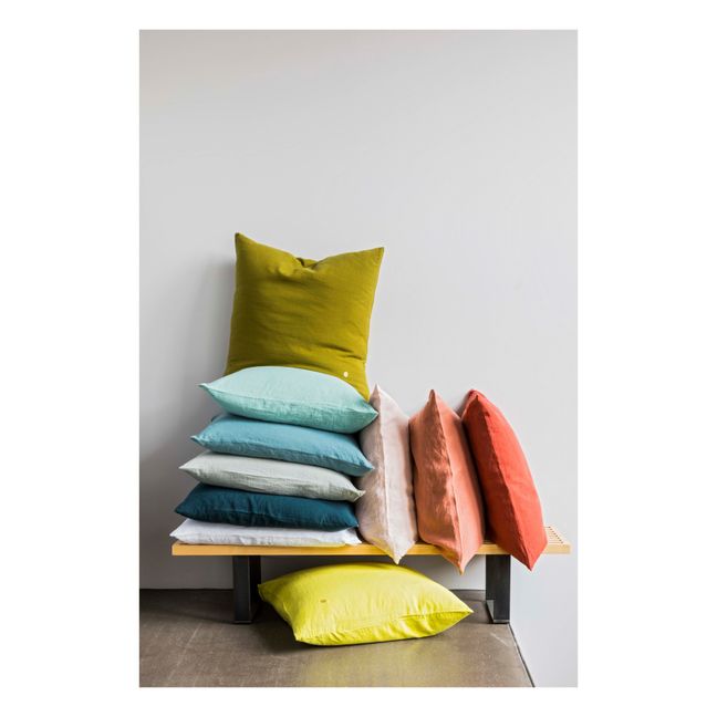 Funda de almohada Mona de Cáñamo | Verde Celedón