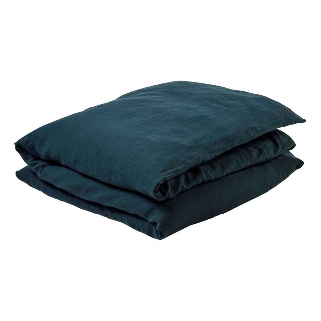 Hemp Mona Duvet Cover | Slate grey