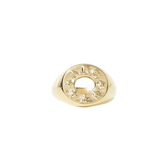 Amber Signet Ring Gold