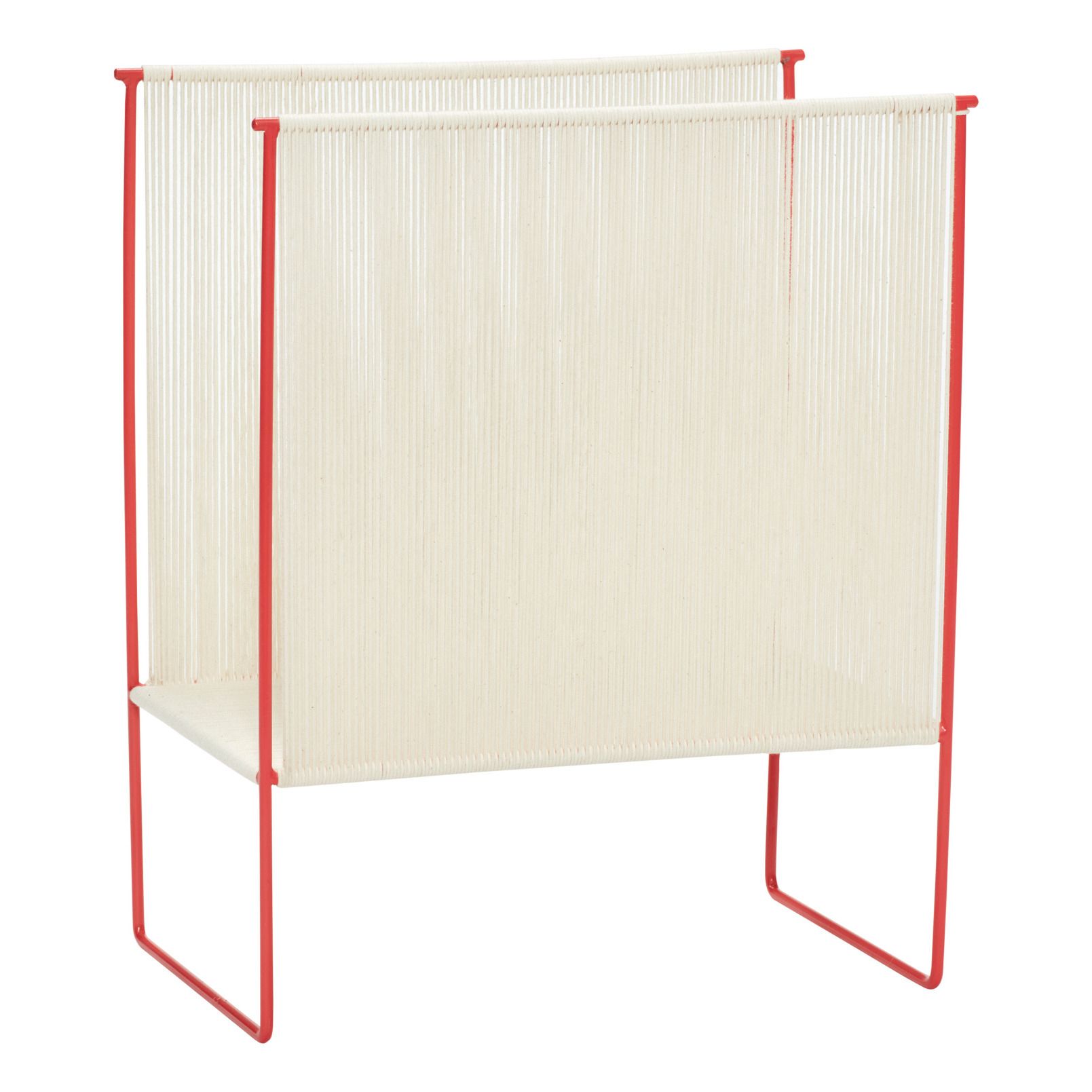 Rope and Metal Magazine Rack Red Hübsch Design Adult