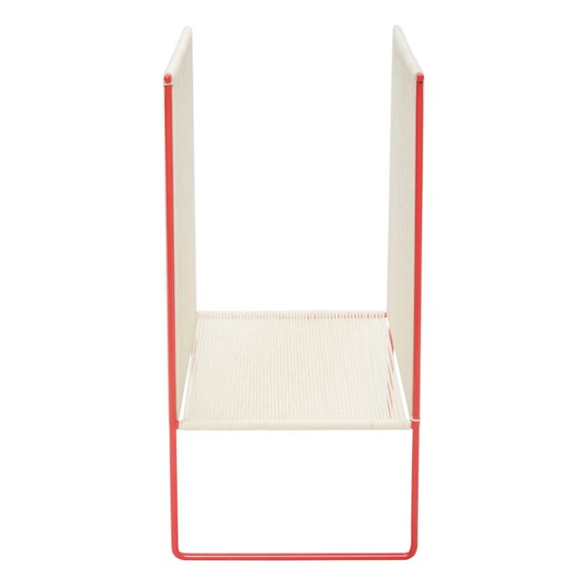 Porte-revues en corde et métal | Rouge