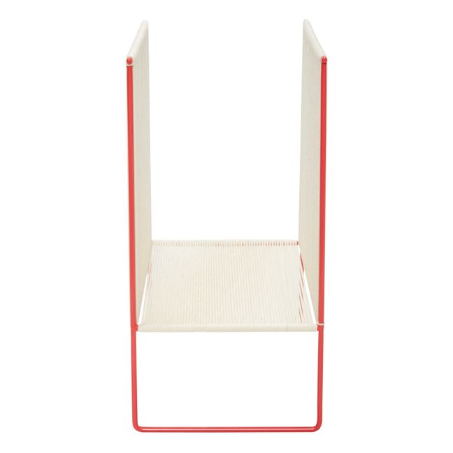 Rope and Metal Magazine Rack Red