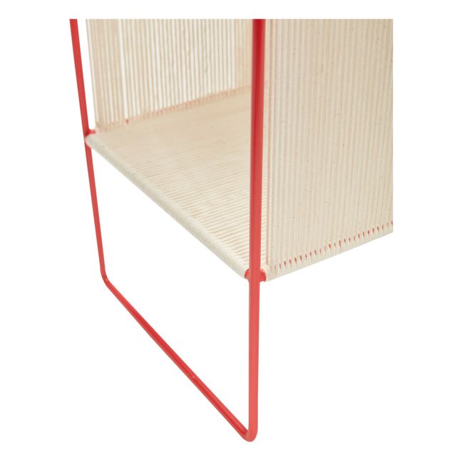 Rope and Metal Magazine Rack Red