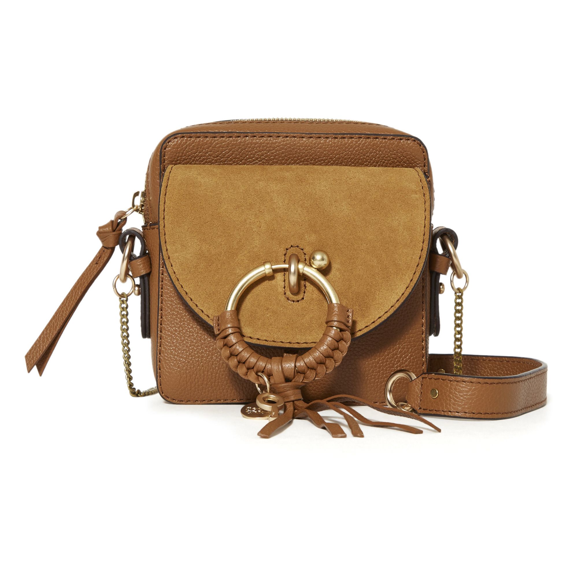 See by Chloé - Sac Caméra Joan Bi-matière - Femme - Caramel