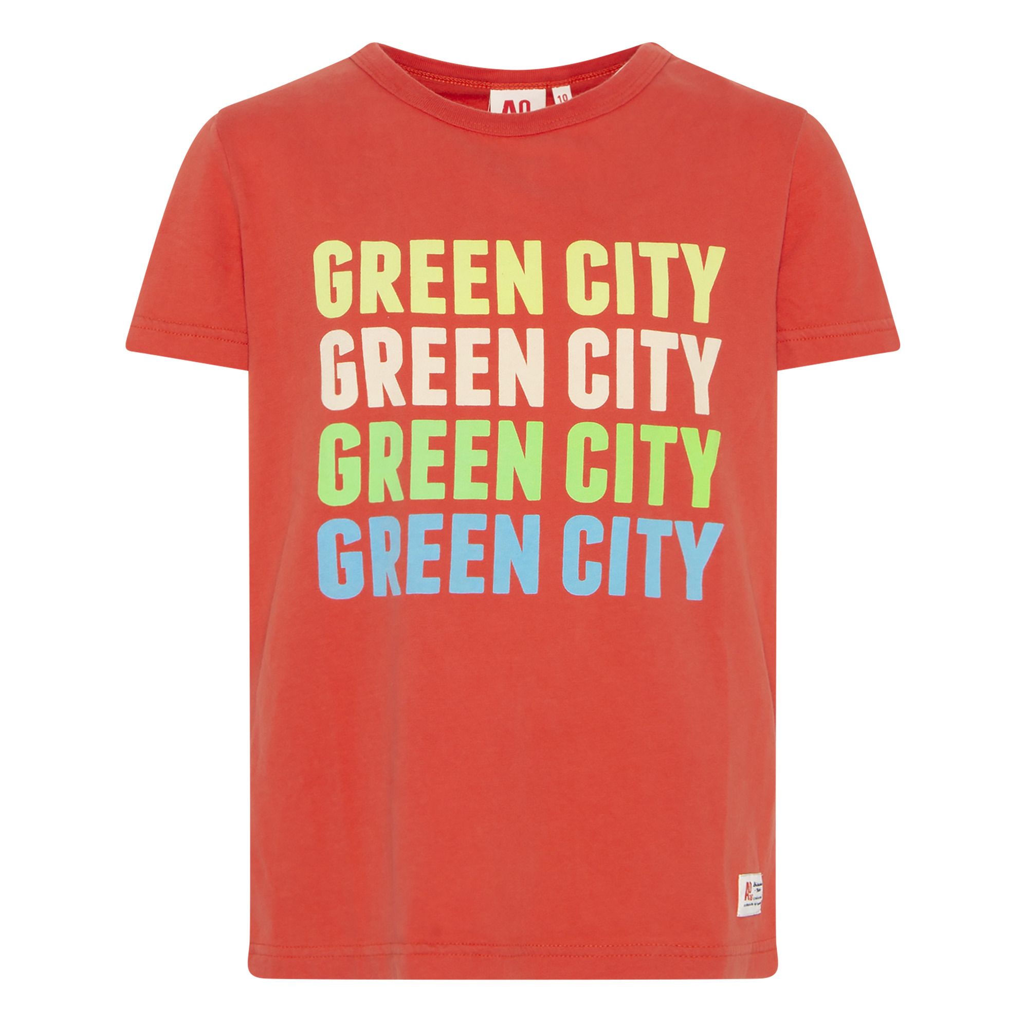 AO76 - T-shirt Green City - Garçon - Rouge