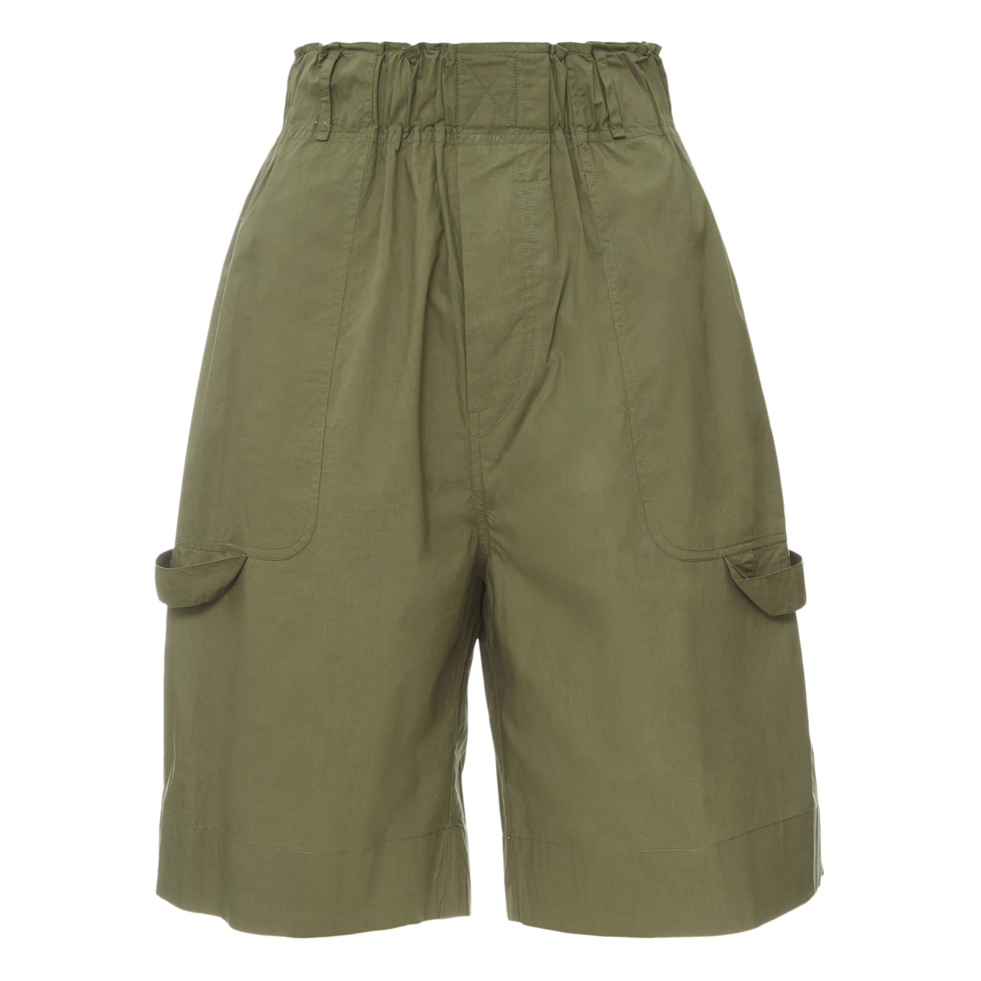 Bermuda Fuji Popeline De Coton Vert Kaki Laurence Bras Mode