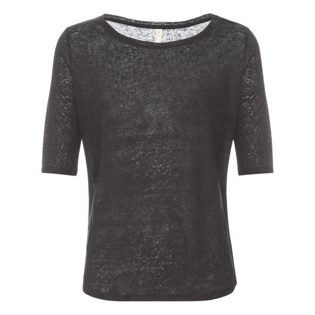 T-shirt Seas in lino - Collezione Donna - Nero