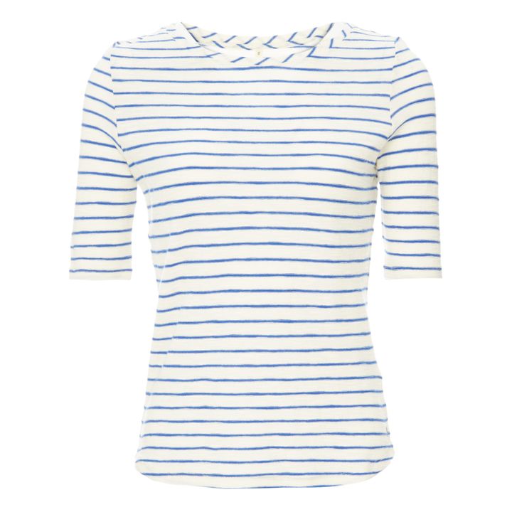 Seas Linen Stripe T-shirt - Women's Collection  | Blue- Product image n°0