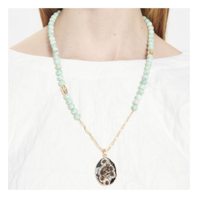 Precious Ston Long Necklace  Turquoise