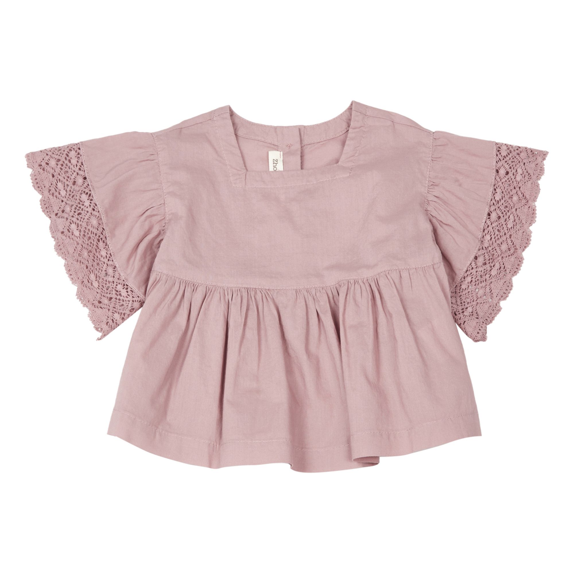 Zhoe & Tobiah - Blouse Manches Dentelle - Fille - Rose