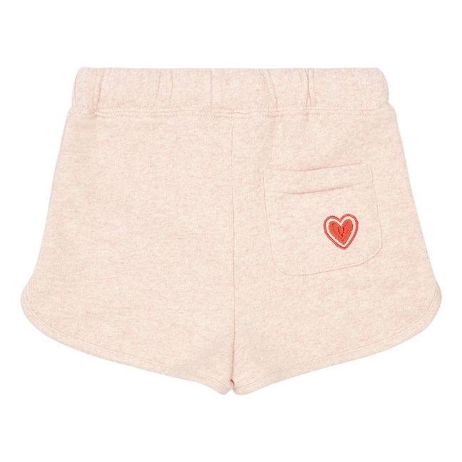 Trac Embroidered Fleece Shorts  | Marled pink
