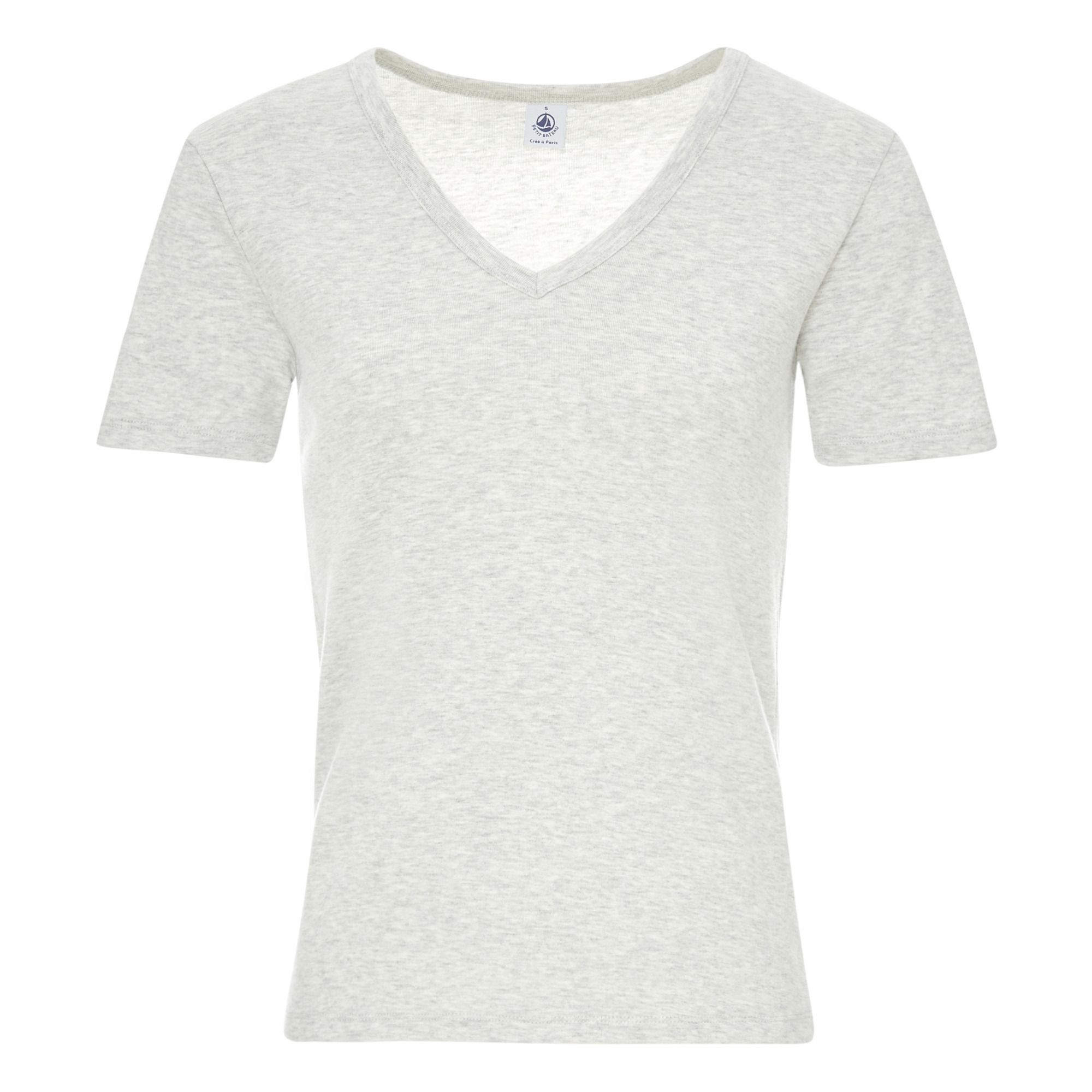 Petit Bateau - T-Shirt Col V - Collection Adulte - - Femme - Beige chiné