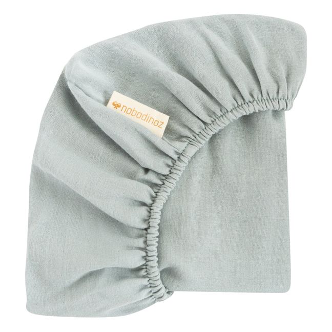 Lenzuolo per culla Melody in cotone bio | Azzurro
