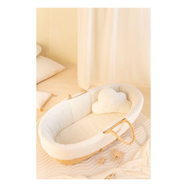 Ropa de cama mullida para capazo de algodón orgánico Crema