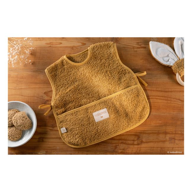 Bavoir tablier en éponge de coton bio | Caramel