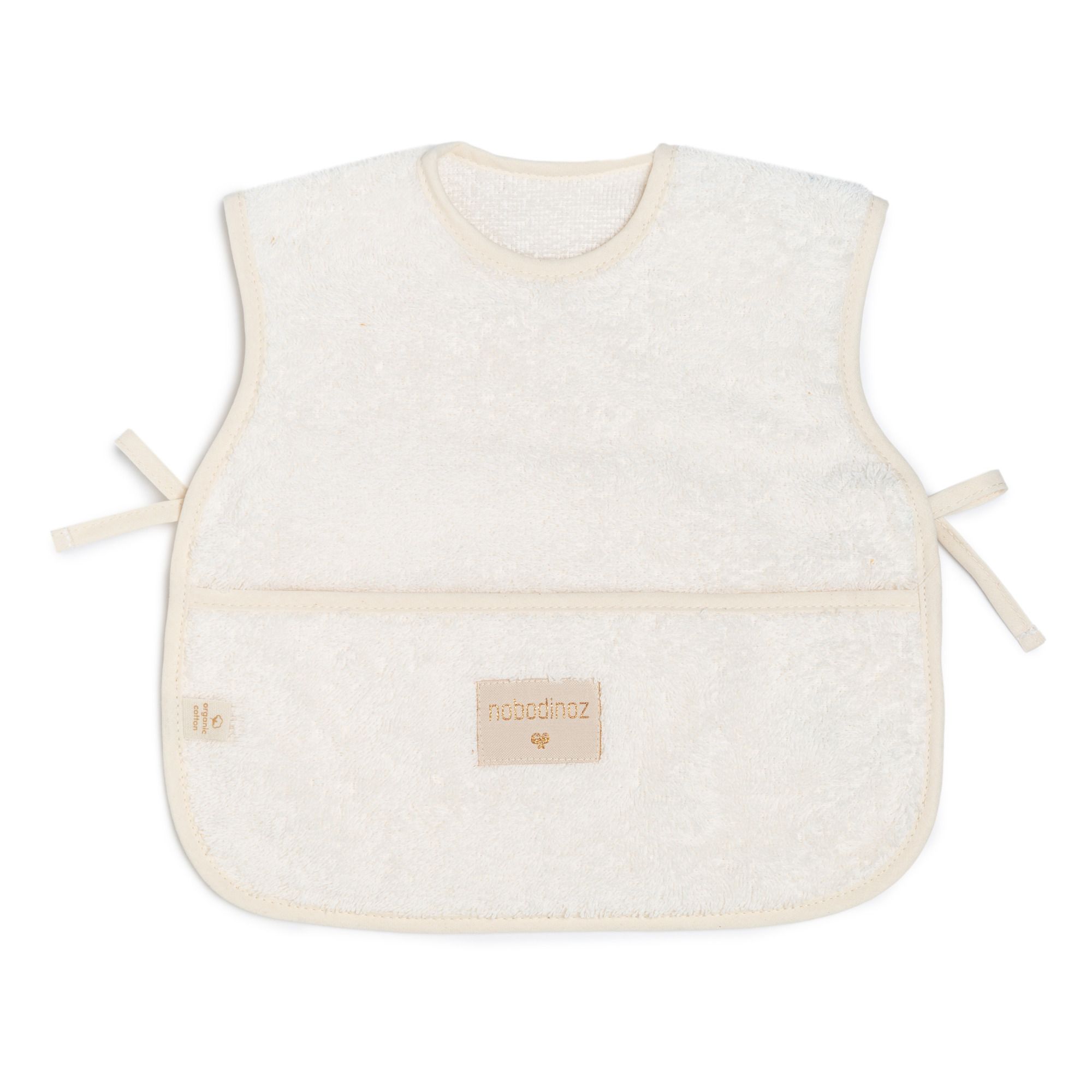 Nobodinoz - Bavoir tablier en éponge de coton bio - Naturel