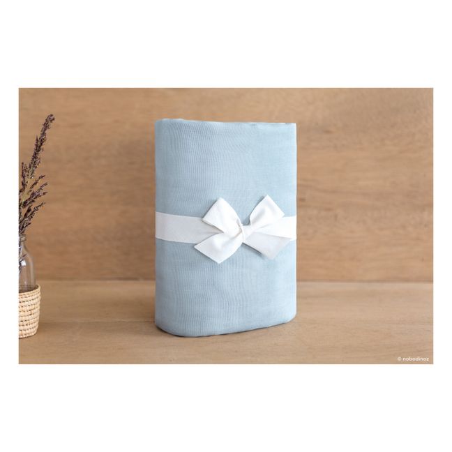 Rideau Utopia en coton bio 146x280 cm | Bleu ciel