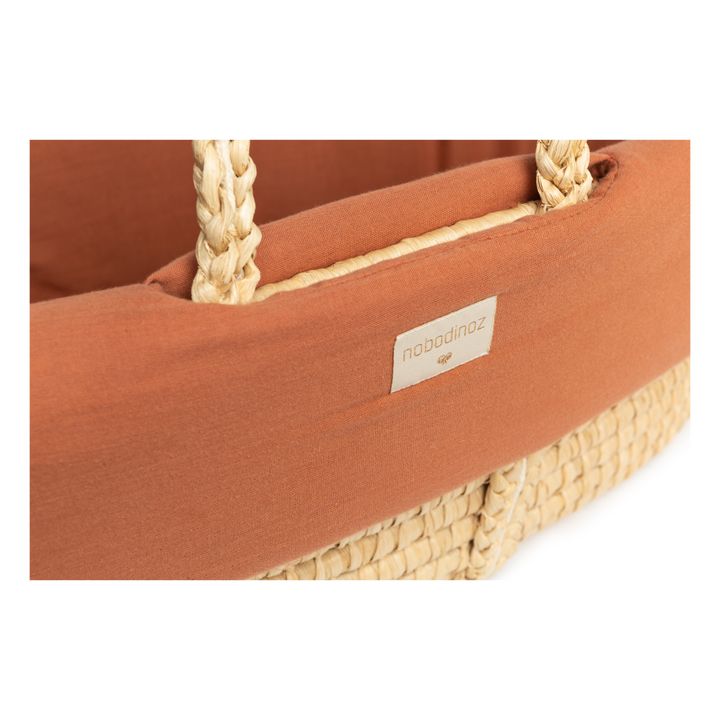 Organic Cotton Padded Sheet for Moses Basket | Terracotta- Product image n°2