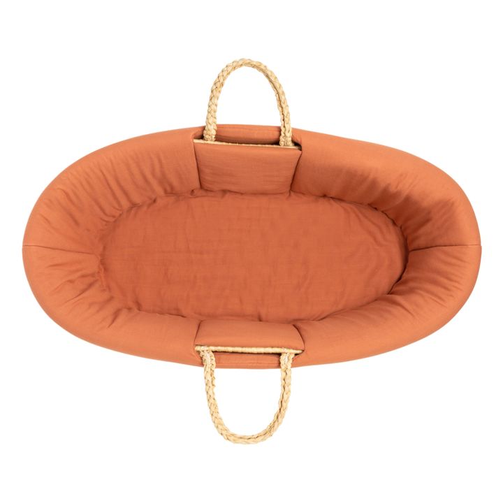 Organic Cotton Padded Sheet for Moses Basket | Terracotta- Product image n°6