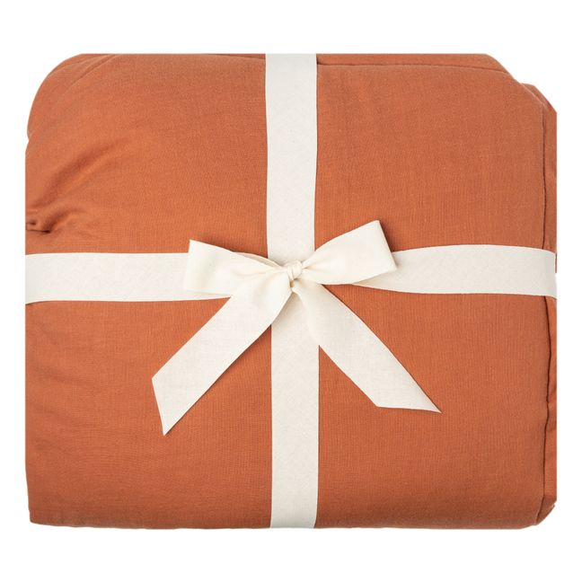 Organic Cotton Padded Sheet for Moses Basket | Terracotta