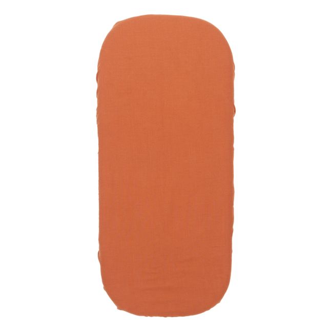 Sábana bajera para capazo Melody de algodón orgánico | Terracotta