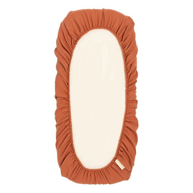 Sábana bajera para capazo Melody de algodón orgánico | Terracotta