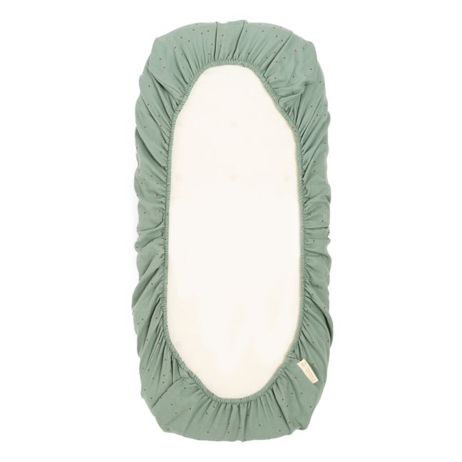 Spannbettuch für Babybett Melody aus Bio-Baumwolle | Blasses Grün