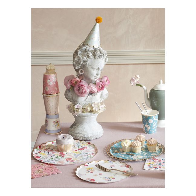 Gobelets en carton English Garden - Set de 8