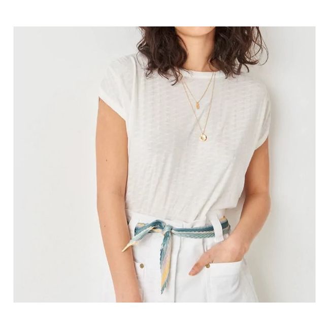T-shirt Sixto Jacquard | Ecru