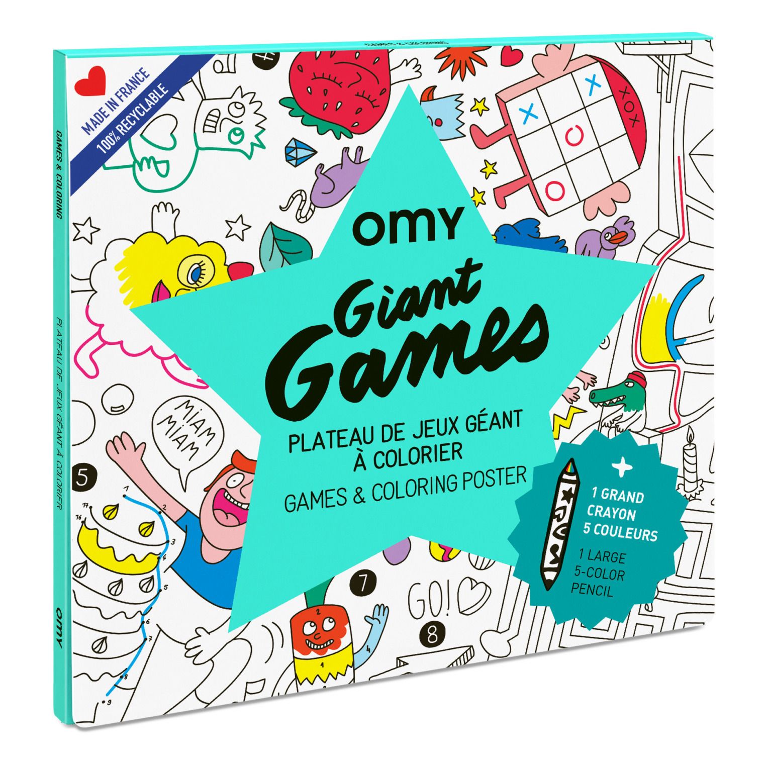 Omy - Poster géant à colorier - Games - Multicolore
