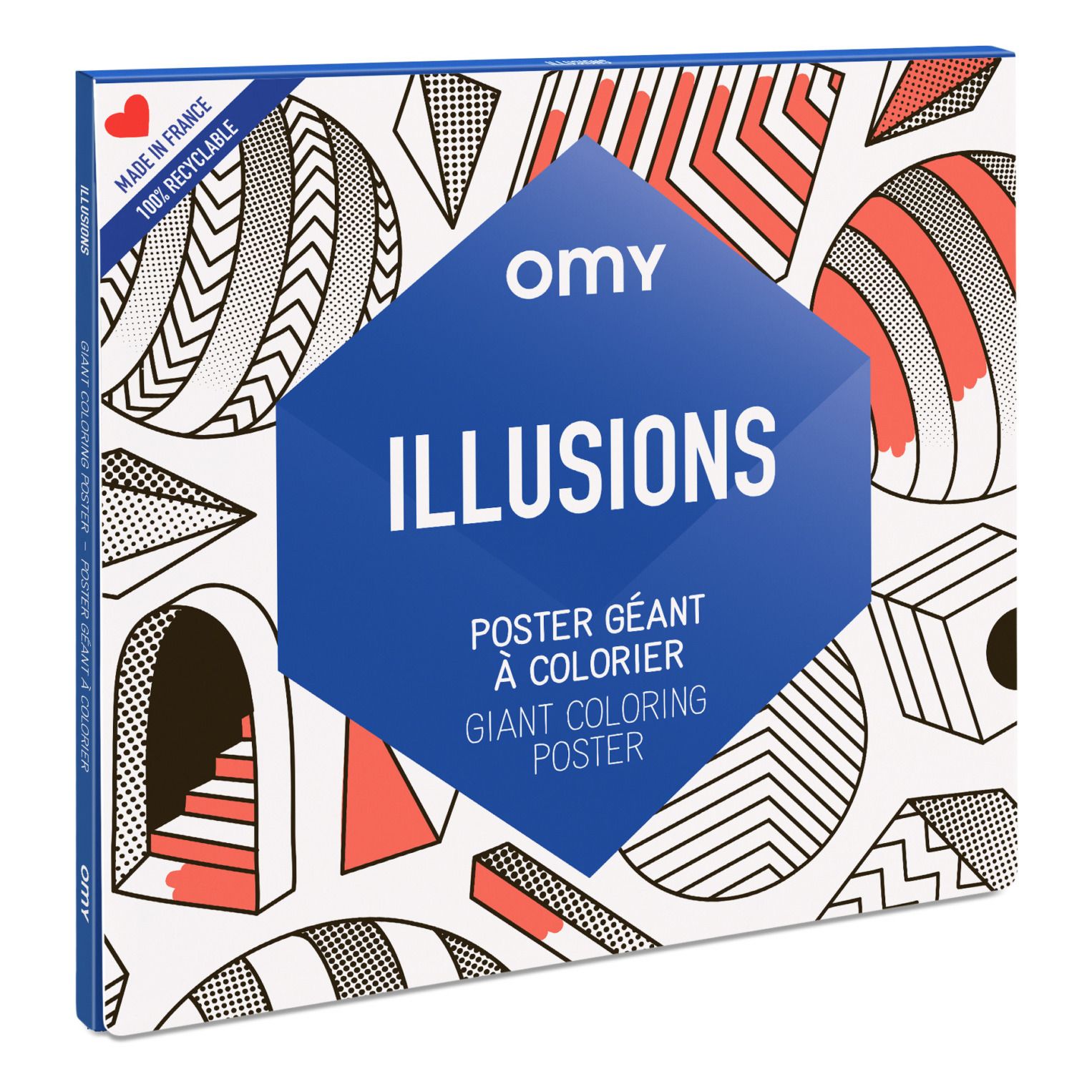 Omy - Poster géant à colorier - Illusion - Multicolore