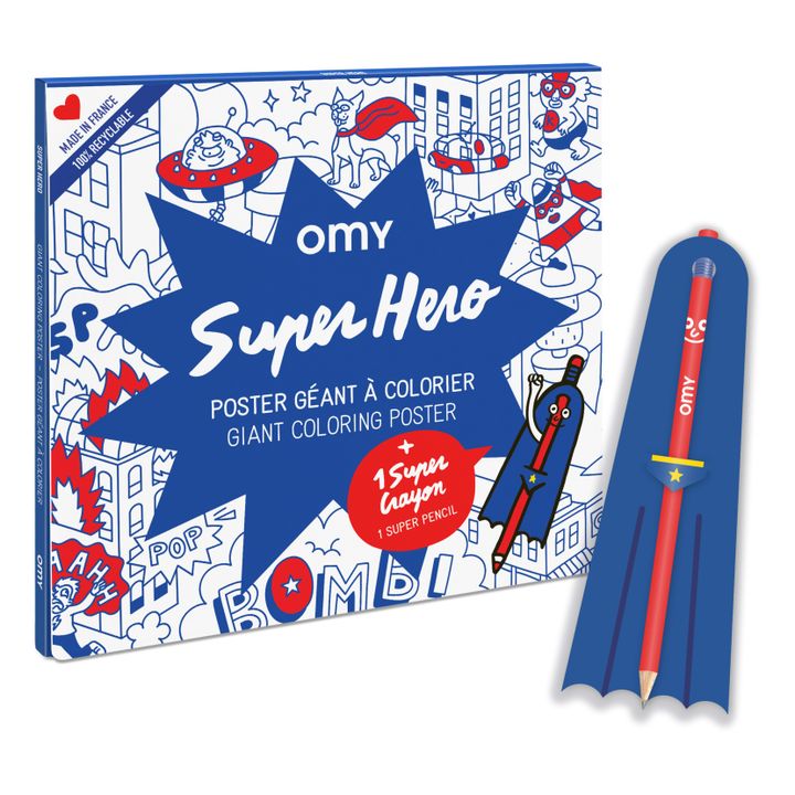 Giant Colouring-in Poster - Superhero- Product image n°0