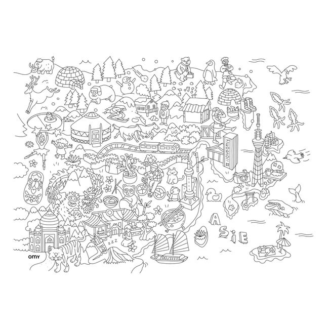 Juego de mesa para colorear Atlas - Set de 18