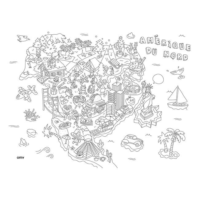 Atlas Colouring-in Place Mats - Set of 18