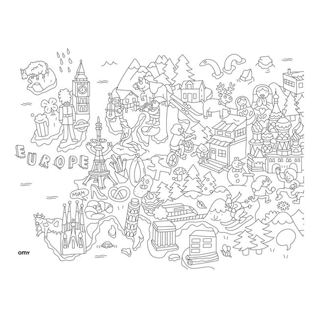 Atlas Colouring-in Place Mats - Set of 18