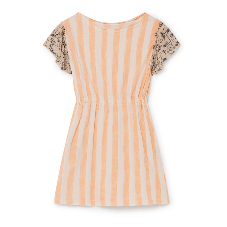 Little Creative Factory - Robe Jersey Coton Bio Carrousel - Fille - Rose pêche