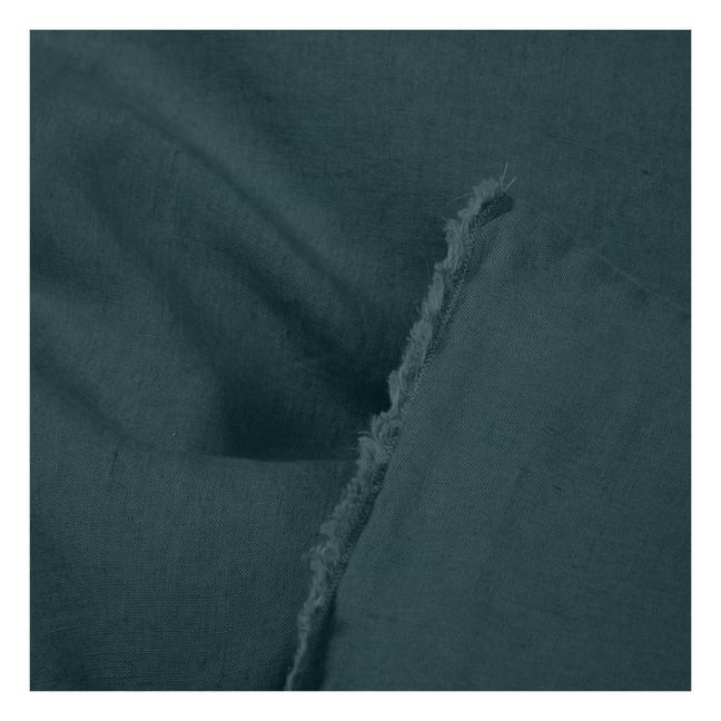 Funda de edredón de lino lavado | Azul apagado
