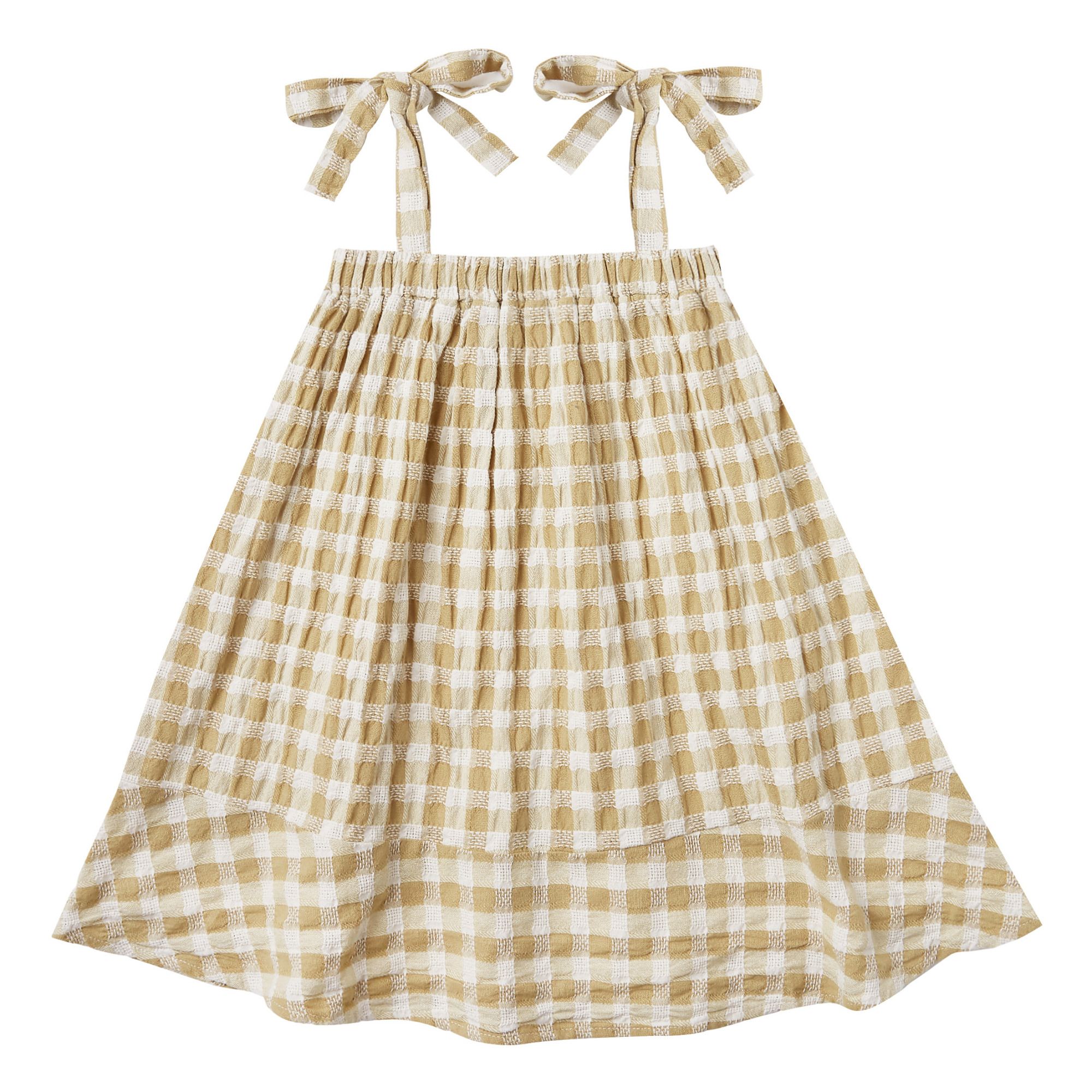 Spaghetti Strap Vichy Dress Yellow Rylee + Cru Fashion Children